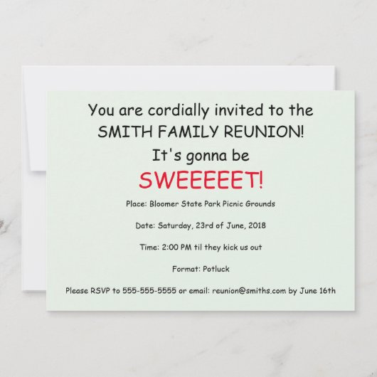 スイカおもしろいーマンファミリー懇親会テンプレート 招待状 (裏面)