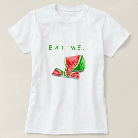 スイカおもしろい付きTシャツ – カスタム文字 Tシャツ (デザイン正面)