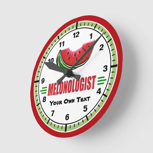 スイカおもしろい恋人の ラウンド壁時計 (傾斜)