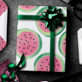 スイカおもしろい |夏のフルーツ水のカラートリート ラッピングペーパー