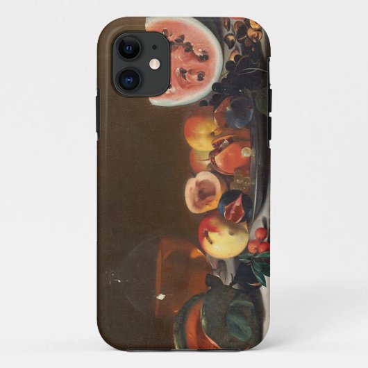 スイカおよびcarafeが付いている静物画 Case-Mate iPhoneケース (裏面)
