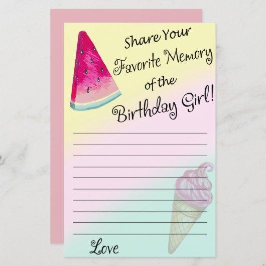 スイカお気に入りのの記憶の誕生日 (正面/裏面)