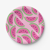 スイカかわいいカラフル1歳の誕生日プレート ペーパープレート (正面)