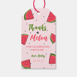 スイカかわいいワンinメロン第1ベビー誕生日 ギフトタグ