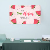 スイカかわいいワンinメロン第1ベビー誕生日 横断幕 (トレードショー)