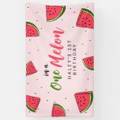 スイカかわいいワンinメロン第1ベビー誕生日 横断幕 (縦)