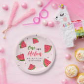 スイカかわいいワンinメロン第1ベビー誕生日P ペーパープレート (パーティー)