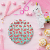 スイカかわいらしスライスと種子パターン ペーパープレート (パーティー)