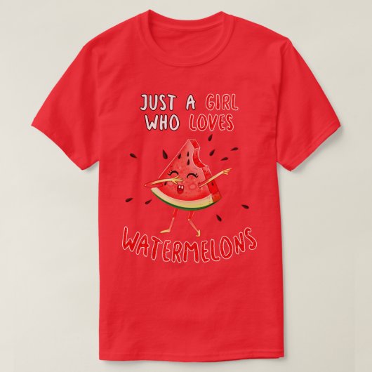 スイカが大好きな少女 Tシャツ (デザイン正面)