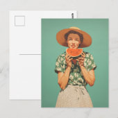 スイカで夏の喜び ポストカード (正面/裏面)