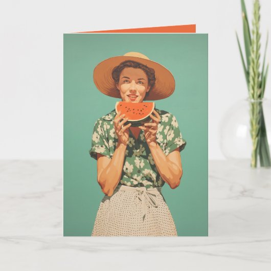 スイカで夏の喜び 招待状 (正面)