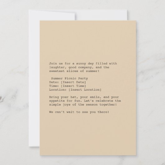 スイカで夏の喜び 招待状 (裏面)