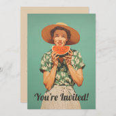 スイカで夏の喜び 招待状 (正面/裏面)