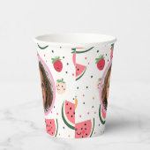スイカとイチゴの写真と名前紙 紙コップ (右)