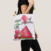 スイカとイチゴの水彩スケッチ トートバッグ (クローズアップ)