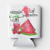 スイカとイチゴの水彩スケッチ 缶クーラー (裏面)