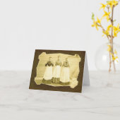 スイカとエプロンヴィンテージノテカード カード (黄色い花)