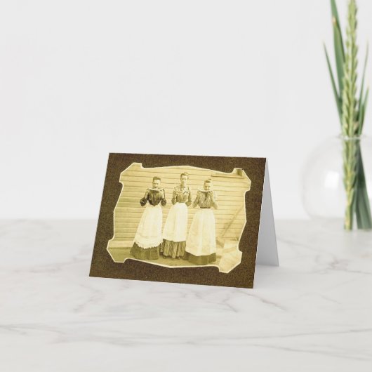 スイカとエプロンヴィンテージノテカード カード (正面)