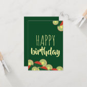 スイカとキウイハッピーバースデー カード (正面/裏面インサイチュ)
