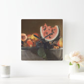 スイカとキャラフを使った静物生活 スクエア壁時計 (ホーム)