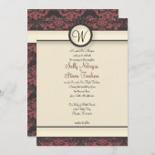 スイカとクリームのダマスク ウェディング 招待状 (正面/裏面)