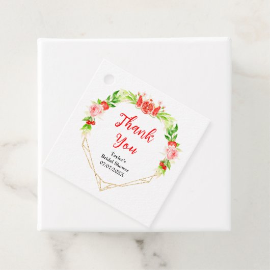 スイカとザクロブライダルシャワーありがとう フェイバータグ (インサイチュ)