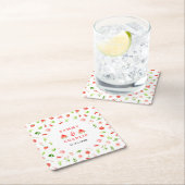 スイカとザクロ結婚ナシ スクエアペーパーコースター (インサイチュ)