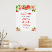 スイカとザクロ結婚ナートの歓迎サイン ポスター (キッチン)