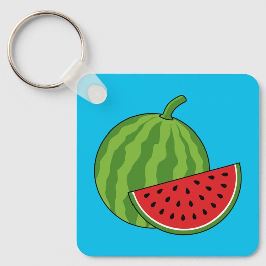 スイカとスライス キーホルダー (正面)