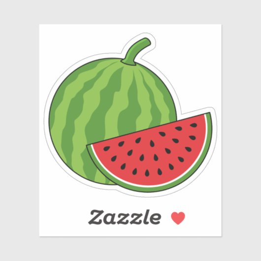 スイカとスライス シール (シート)