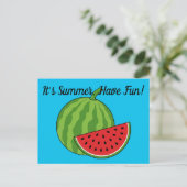 スイカとスライス |テキストの追加 ポストカード (スタンド正面)