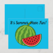スイカとスライス |テキストの追加 ポストカード (正面/裏面)