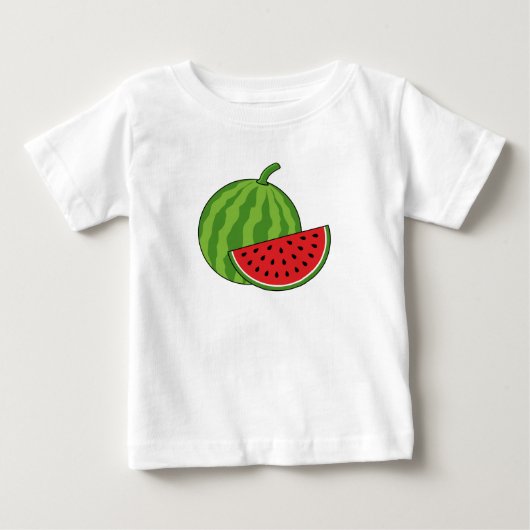 スイカとスライス ベビーTシャツ (正面)