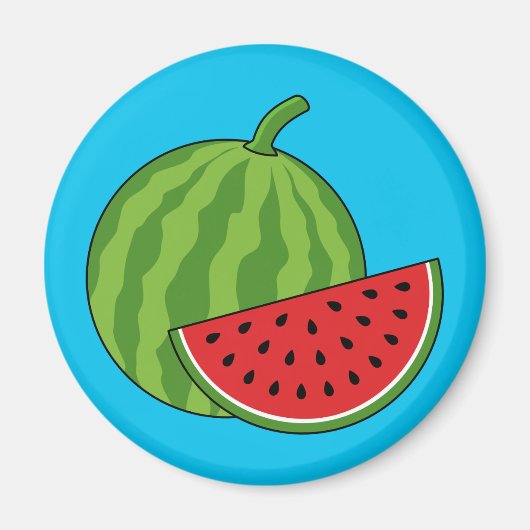 スイカとスライス マグネット (正面)