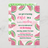 スイカに1つベビー誕生日招待状 招待状 (正面/裏面)