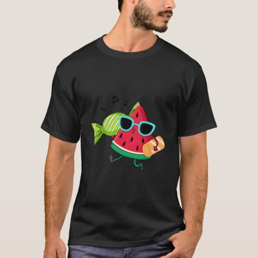 スイカのお菓子 砂糖 Tシャツ (正面)