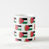 スイカのないパレスティンのかわいいパレスチナ国旗 コーヒーマグカップ (中央)