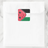 スイカのないパレスティンのかわいいパレスチナ国旗 スクエアシール (バッグ)