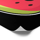 スイカのないパレスティンのかわいいパレスチナ国旗 ポスター (角)