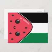 スイカのないパレスティンのかわいいパレスチナ国旗 ポストカード (正面/裏面)