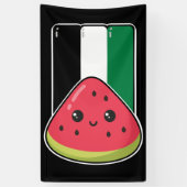 スイカのないパレスティンのかわいいパレスチナ国旗 横断幕 (縦)