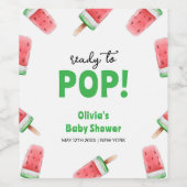 スイカのアイスクリームポップシクルベビーシャワー ワインラベル (シングルラベル)