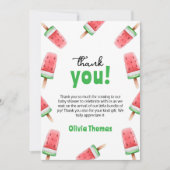 スイカのアイスポップ・アートのクリーム サンキューカード (正面)