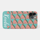 スイカのイラストパターンモノグラム サマー Case-Mate iPhoneケース (裏面(横))