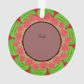 スイカのクリスマスカスタムの休日の犬の写真 オーナメント (裏面)