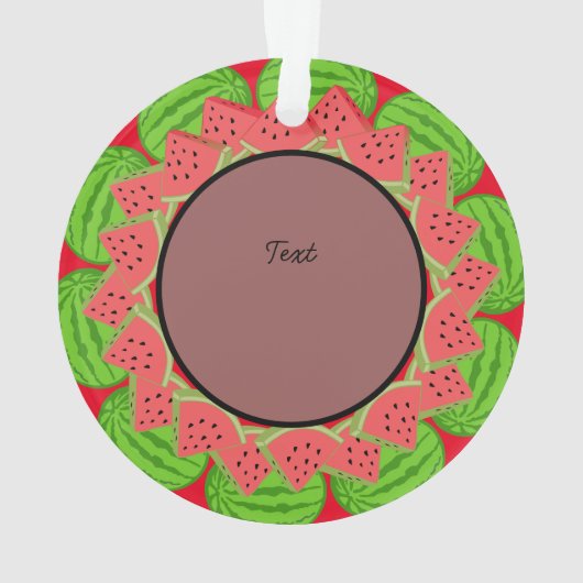 スイカのクリスマスカスタムの休日の犬の写真 オーナメント (裏面)