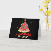 スイカのクリスマスツリー 夏のクリスマス イン ジュライ カード (黄色い花)