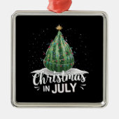 スイカのクリスマスツリー 7月のクリスマス 夏 メタルオーナメント (正面)