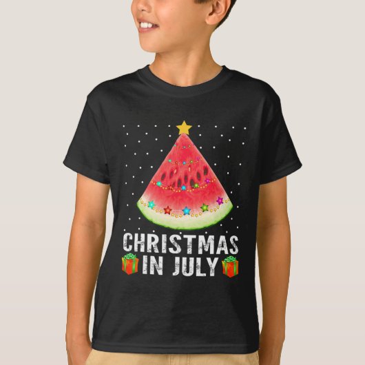 スイカのクリスマスツリー Tシャツ (正面)