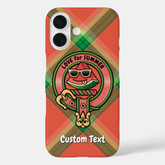 スイカのクレストオーバータータンチェックケースメイトiPhoneケース Case-Mate iPhoneケース (裏面)